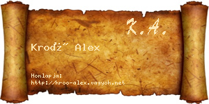 Kroó Alex névjegykártya