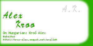 alex kroo business card