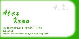 alex kroo business card